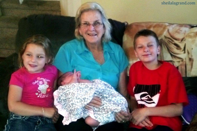 picture of great-grandmother with three children
